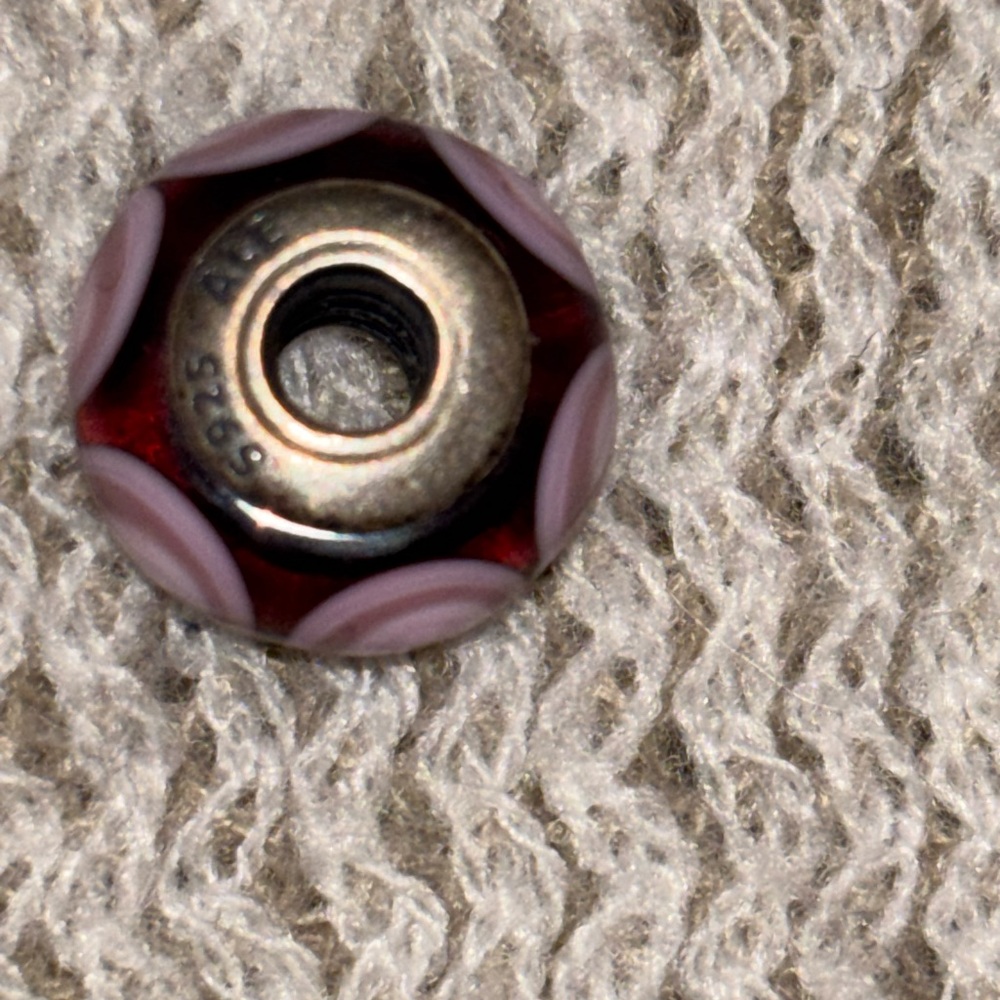 Pandora Silver and Purple Stepping Stones Charm - Picture 5 of 6